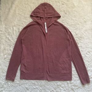 Lululemon Cardigan Still Movement Wrap Hooded Long Sleeve Heathered Quicksand 12